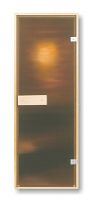 Glass sauna door PL42L, bronze-coloured, matt