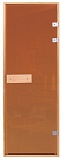 Glass sauna door PL50L, bronze-coloured